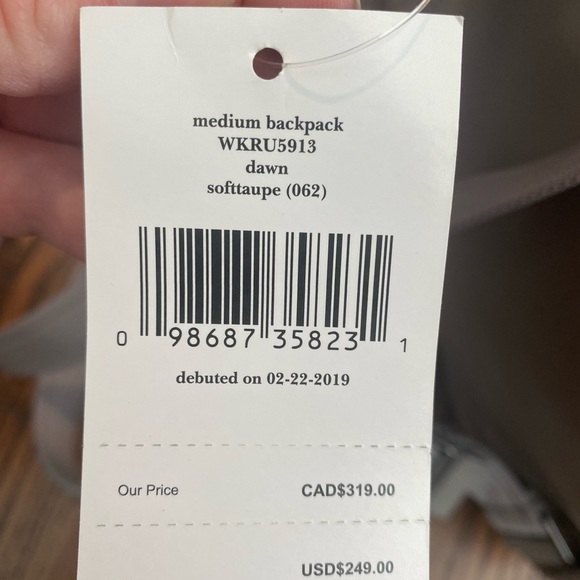 NWT Kate Spade Dawn Backpack Bag in taupe main image 3